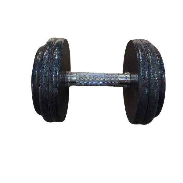 Cast-iron painted dumbbell with knurled steel handle