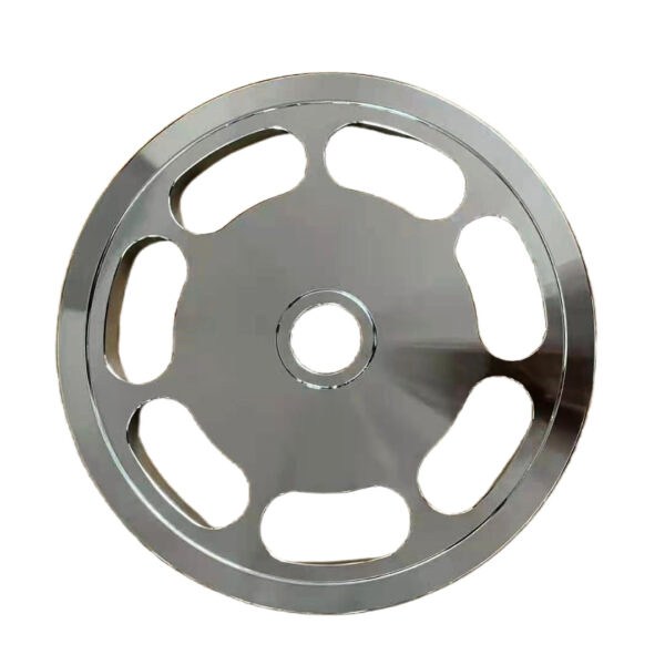 Polished steel 7-hole Olympic weight plate