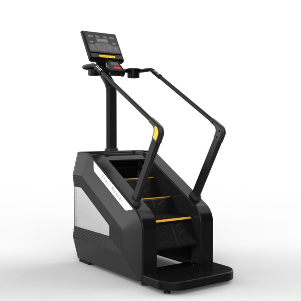Commercial stair climber with yellow accents and side window, model ALST-P1011