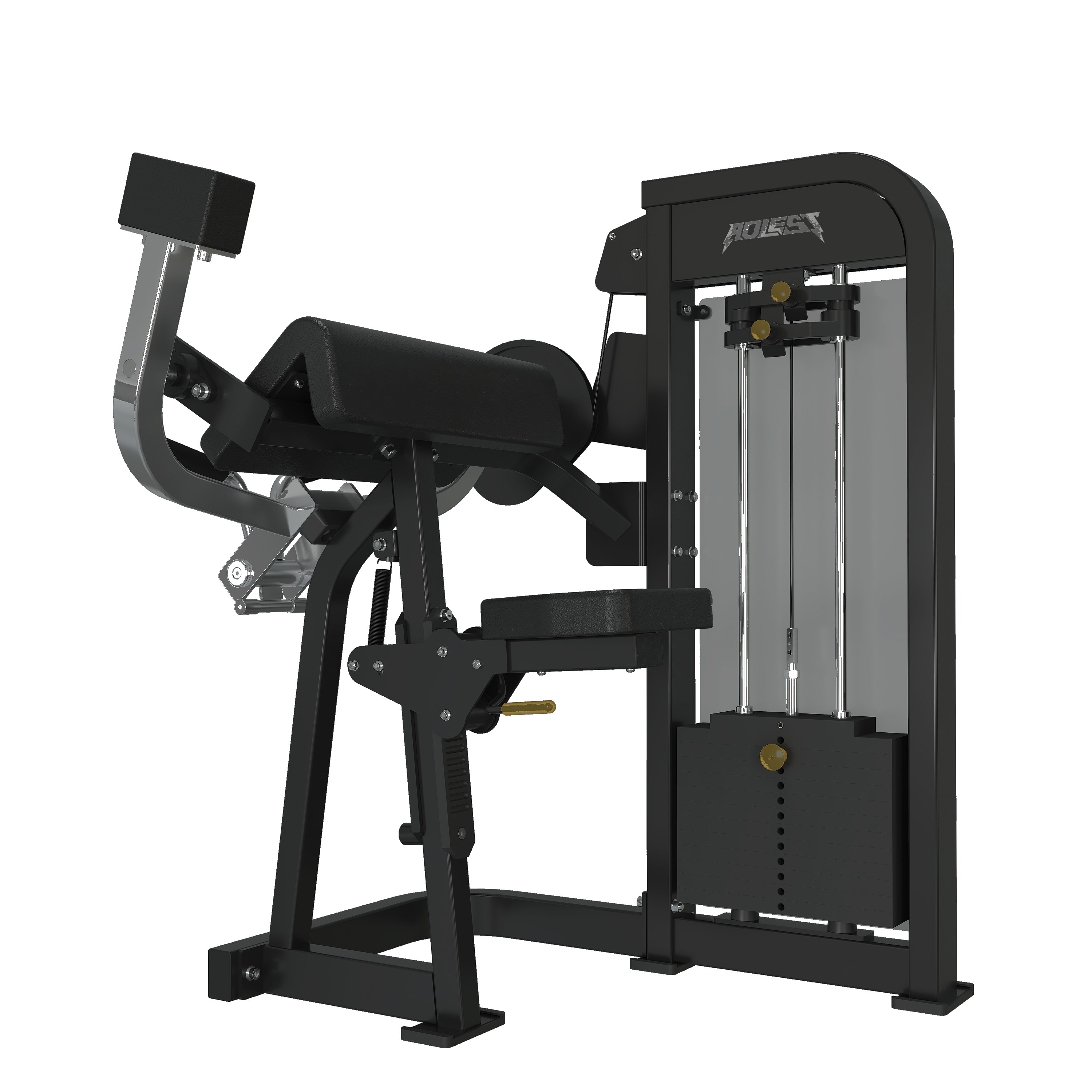 Selectorized Preacher Curl, commercial strength machine
