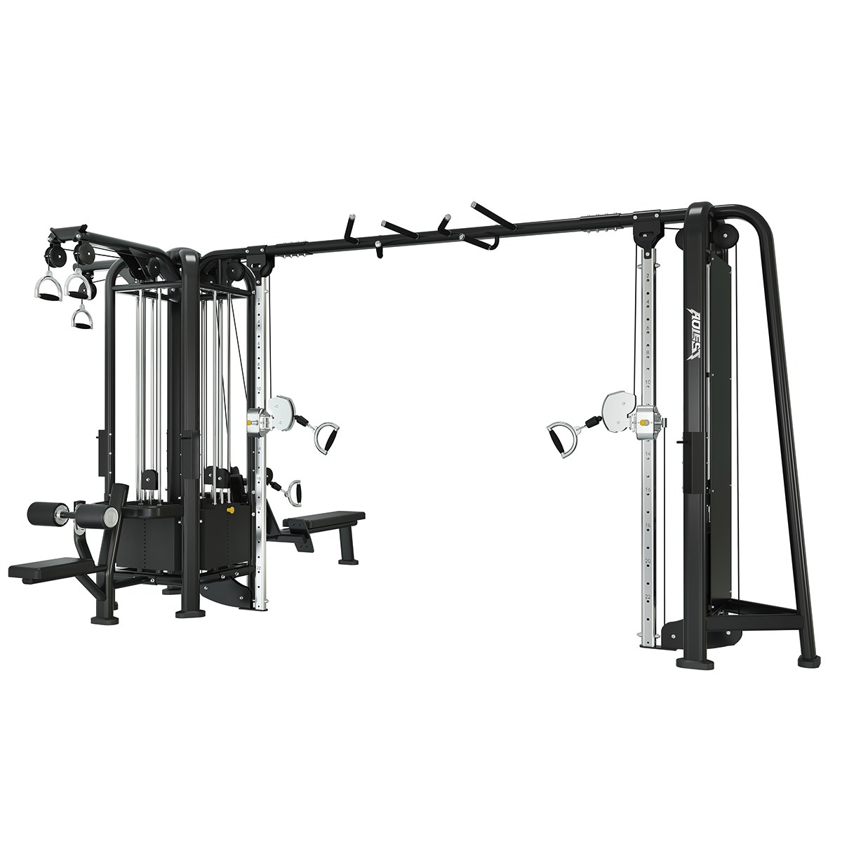 Five-station cable gym with cable cross-over column, model ALA-1830