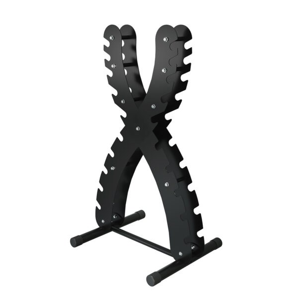 Vertical X-frame dumbbell stand with notched slots, model ALREP-2133