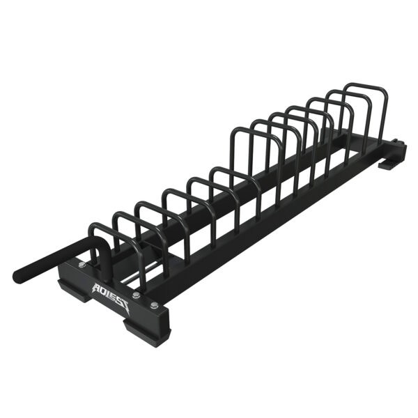 Horizontal bumper plate stock rack with carry handle, model HM-47