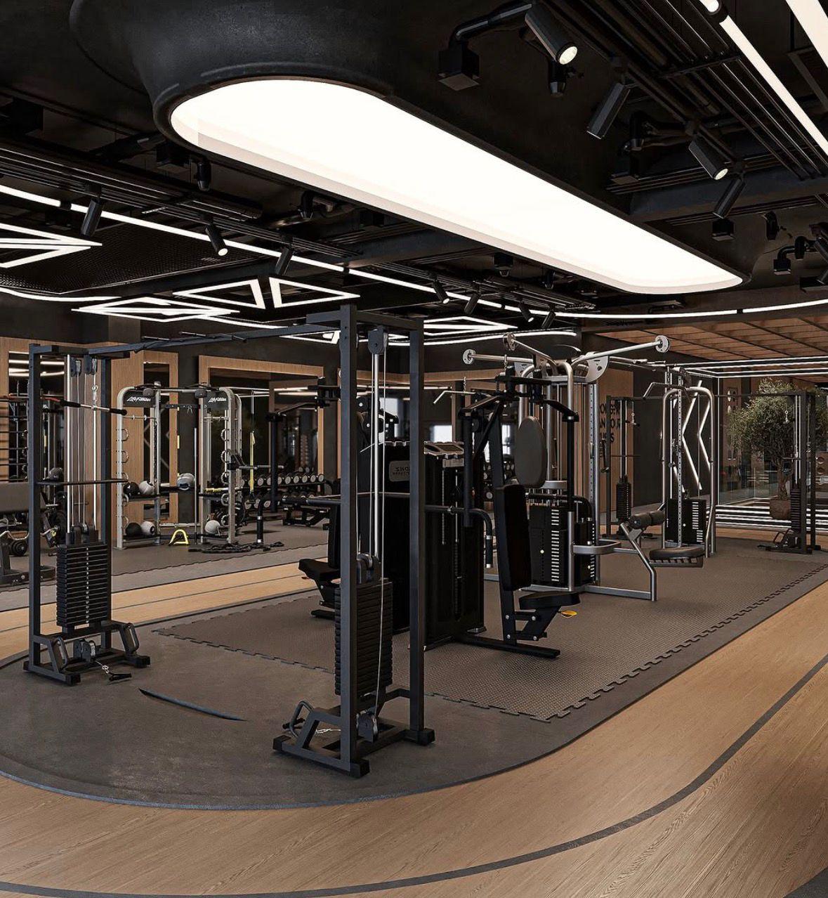A finished custom gym install, delivered, assembled, and ready to use.